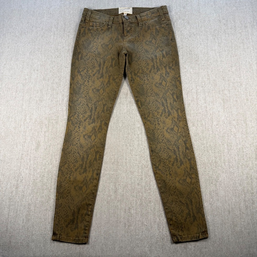 NWT Current/Elliott The Ankle Skinny Jeans Sz 26 Oregano Snake Print (MSRP $198)